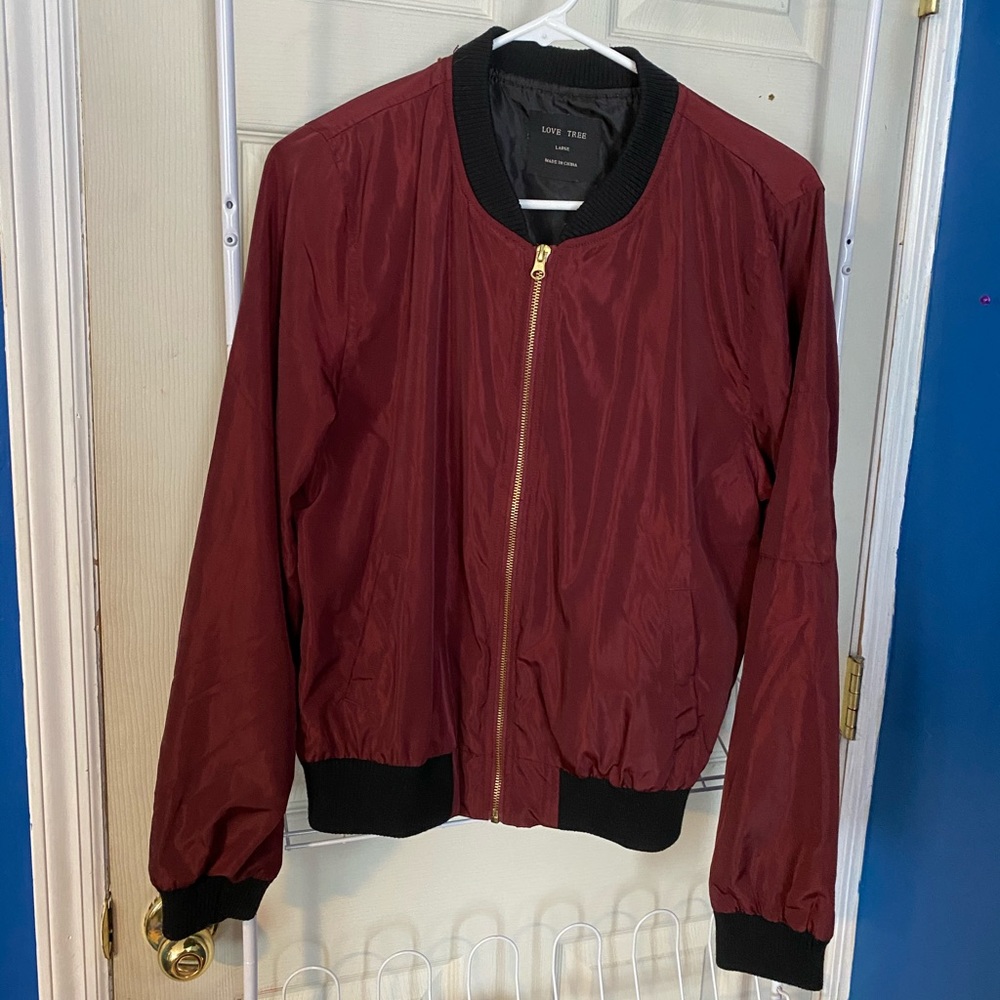 Maroon Bomber Jacket